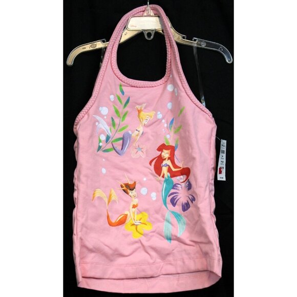 NEW Disney Store Little Mermaid Ariel Halter Top sz M Girls Backless Swim Summer - Picture 1 of 6